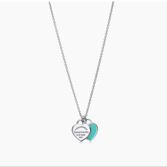 Tiffany & co necklace two heart pendant 16 inches New! 🔥🔥🔥🔥 - Picture 1 of 14